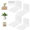Aurobest 4 Pezzi Mensole Muro Invisibili per Libri, Mensola Libreria Sospesa, Supporto Metallo Invisibile Parete, Scaffali Decorazione Galleggianti per Casa, Camera Letto, Cucina, Soggiorno, Ufficio (Bianco)
