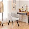 SUPPNEED Sedia da sala da pranzo girevole con braccioli e gambe in metallo, sedia per sala da pranzo e ufficio, Beige
