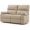 Decor Space Divano Cassiopeia con doppio recliner elettrico e rivestimento in tessuto per interno (2 posti/Beige)