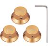 Dopro Set di viti universali da 1/4 di pollice in metallo per chitarra e basso, manopole in alluminio per potenziometro per Strat/Ibanez/Yamaha/LP Les Paul 1V2T Gold