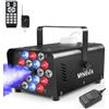 MOSFiATA Macchina del fumo 600W Potente, Generatore di fumo portatile con LED RGB 18 colori, Telecomando incluso - Ideale per feste, discoteche, serate, Halloween, matrimoni ed eventi