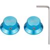Dopro Set di viti universali in metallo da 1/4 di pollice per chitarra e basso, manopole in alluminio per potenziometro volume/tono, manopole per Strat/Ibanez/Yamaha/LP Les Paul 1V1T, blu
