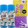 FEI FAN SET: 2x Spray Pulici VETRI, Specchi e Cristalli, Azione Sgrassante, Al Profumo Di Muschio Bianco 400ml + Panno SOFT In Lattice, Formato 30x30cm