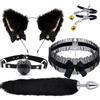 BDSMJOY Set bondage 6 pezzi, giocattoli BDSM duri con morso, morsetti per capezzoli, anal plug, collare, orecchie da gatto cerchietto cosplay, giocattoli anali sex toy set per coppie