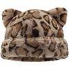 Iuhtrb Ushanka peloso del fumetto con orecchio per sport all'aria aperta modello leopardo peloso con orecchio oversize copricapo cappello per l'inverno alla moda berretti invernali, H, Taglia unica