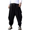 YAOHUOLE Pantaloni Harem Pantaloni Harem Uomo Pantaloni Sportivi Uomo Harem Pantaloni Uomo, Nero , XXL