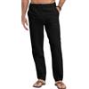 LVCBL Pantaloni da uomo in lino con elastico in vita pantaloni casual estivi vestibilità regolare M-3XL, bianco, XXL