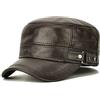 Vnook Berretto Militare Berretto Militare Da Uomo Berretto Da Baseball In Pelle Berretto Sportivo Vintage Berretto Con Visiera Berretto Da Baseball Cappello In Pelle For L'uso In Autunno(Brown_Large)