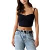 Guess Top da donna Eco a maniche corte Sharon con occhielli, Nero corvino, S
