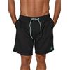 riverso, RIVDavid, costume da bagno da uomo, sportivo, estivo, con coulisse, in 100% poliestere, nero, blu, rosso, verde S M L XL, XXL 3XL 4XL 5XL, Black Green (24000), XL
