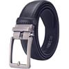 Eoyajsze Cintura da uomo con fibbia automatica in 105/115/125cm, Blu scuro, 115 cm