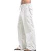 YAOHUOLE Pantaloni da uomo in lino larghi casual pantaloni da yoga pantaloni a gambe dritte, cachi, XL