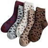 KieTeiiK Calzini, 5 paia di calzini da donna in cotone con stampa leopardata maculata in spugna spessa e calda calzetteria, Come mostrato, 36-40