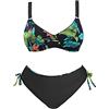 Generic Bikini Vita Alta Donna Costume 2 Pezzi Curvy Costumi da Bagno da Donna 2 Pezzi Bikini Taglie Forti Stampa Costumi Bagno a Vita Alta Costume Curvy (Green, XXXL)