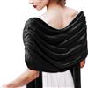 Storage Bag Elegante scialle in velluto tinta unita collo scialle donna multiuso per matrimoni feste e uso quotidiano unisex