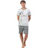Disney Pigiama Uomo Carica dei 101 Art. 64220 Cotone Estivo Completo Uomo Mezza Manica Pantaloncino Corto (IT, Testo, S, Regular, Regular, Grigio Melange)