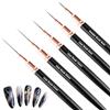 elzle Set di 5 Pennelli Nail Art, Pennelli precisi per unghie 4/8/12/20/25 mm
