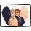 MayDee Distintivo Smaltato Good Omens Spilla Accessori Abbigliamento, Distintivo Fanzine Good Omen Angeli E Demoni (E)