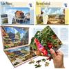 QUOKKA Puzzle 100 Pezzi per Adulti con Alzheimer - 3 Giochi di Memoria per Anziani con Demenza - Puzzle Pezzi Grandi Vita in una Piccola Città - Regali Giochi per Anziani Stimolazione Cognitiva