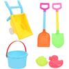 Toddmomy Giocattolo da Spiaggia per Bambini Secchiello e Carrello in Plastica, Set 6 Elementi per Giochi a Mare e Vacanze Estive Divertenti al Parco sulla Spiaggia Colore Casuale
