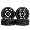 ULIIK 4 ruote in gomma RC 68 x 27 mm mozzo esagonale 12 mm RC pezzi di ricambio per 1/14 1/16 ARRMA Mojave LC Racing MJX 14211 HBX JJRC camion a corsa corta auto RC (nero)