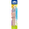 Pelikan - Serie Pennelli per Scuola Premium, Punta Piatta (Misura 6, 10) e Tonda (Misura 2, 4, 6) con Ghiera in Alluminio, Legno Certificato FSC, 700566
