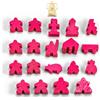 Waldfelsen® Personaggi per Carcassonne - 8 Meeple e 11 personaggi speciali per il gioco base, le 10 estensioni e i Minis 2 e 6 (colore rosa)
