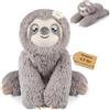 Bobbie & Laxi Peluche a forma di bradipo ponderato, 66 cm, 2 kg, regolabile, per seduti e sdraiati, con borsa rimovibile in ceramica, morbido compagno per adulti e bambini