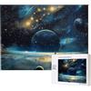 kkvhhyuo Puzzle con stampa di stelle e pianeti lunari, 500 pezzi, per adulti, puzzle colorati per la decorazione della casa, regali per la famiglia, perfetto per serate di gioco