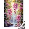 UVTMWVTCUSIQ Giardino con Fiori Rosa Cascata Puzzle 1000 Pezzi Carta Puzzle per Adulti Relax Concentrazione Puzzle per Famiglia Decorazione Regalo 70x50cm/1000pcs