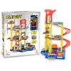 Teorema Giocattoli, Garage Macchine per Bambini, Grande Parcheggio Macchinine a 3 Piani con Ascensore, Rampa a Spirale, Autolavaggio e 4 Veicoli Inclusi, Auto per Bambini 3+ Anni