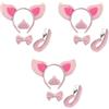Carnavalife 4 pezzi Set costume maiale adulto, set di costume i tre porcellini costume, orecchio naso coda papillon, holloween, carnevale (3)