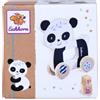 Eichhorn 100003818 - Panda scorrevole perfetto per le mani dei bambini piccoli, 12 cm di lunghezza, ruote in silicone silenzioso, in legno di faggio certificato FSC 100%, a partire da 1 anno