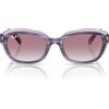 Ray-Ban Occhiali da sole unisex per bambini, Rj9081s, a righe viola su trasparente/grigio sfumato viola, 48 mm