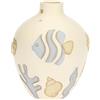 THUN, Vaso Sabbia in Ceramica Decorata a Mano, Linea Mare da Amare, Idea Regalo per la Cucina, Ø 15.8 cm, 20 cm h