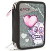 Go Pop - Astuccio Triplo Scuola Panderful Con 3 Zip E 3 Scomparti, Contiene 18 Matite Colorate, 18 Pennarelli e altri Pratici Oggetti per la Scuola,13 l x 19,5 h x 6,5 p