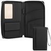 NEWIROVE Porta Passaporto Da Viaggio Passport Holder Rfid Custodia Passaporto Impermeabile Pu Passport Holder Family Porta Documenti Viaggio Per Passaporti, Carte Di Credito, Carte D'imbarco. Nero