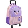 Clondo Julian Ross Fluffy Teddy Bear Orsetto Peluche Zaino Trolley Staccabile Per La Scuola Elementare, Bambina, Schienale e Spallacci Rinforzati, 33x15x43h