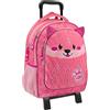 Clondo Julian Ross Fluffy Volpe Fox Peluche Zaino Trolley Staccabile Per La Scuola Elementare, Bambino e Bambina, Schienale e Spallacci Rinforzati, 33x15x43h