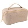 QLoztyse Beauty case da viaggio di grande capacità, con manico e scomparto grande apertura, organizer per cosmetici glitterati per ragazze, Oro, Large, Moda