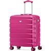 Flight Knight Valigia Da Viaggio Leggera 56x45x25 Cm Bagaglio A Mano Guscio Rigido Con Maniglia Telescopica In Alluminio 8 Ruote Spinner Serratura TSA Approvata EasyJet Jet2 Cabina