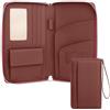 NEWIROVE Porta Passaporto Da Viaggio Passport Holder Rfid Custodia Passaporto Impermeabile Pu Passport Holder Family Porta Documenti Viaggio Per Passaporti, Carte Di Credito, ID Carte. Rosso mattone