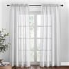 PONY DANCE Tende Semitrasparenti Effetto Lino per Soggiorno Tende con Tasca per Camera da Letto Bambini Curtains per Interni 2 Pezzi L 132 x A 213 CM, Grigio Chiaro