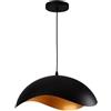TEKHOME Lampadario Sospeso E27 Moderno a Forma di Conchiglia, Regolabile, Design Minimalista per Cucina, Soggiorno e Camera da Letto (Nero e dorato) A23-N (2PZ)