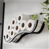 EWART WOODS Porta rotolo di carta igienica mensola in legno a parete per bagno Wave (Nero)