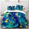 APTTEK Set Copripiumino Una Piazza E Mezza 200 X 200 Cm Marmo Completo Copripiumino Matrimoniale + Federa 50X75 Cm Poliestere Morbido Copripiumino Durevole E Ad Asciugatura Rapida