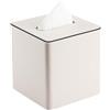 KINGFOM Porta Fazzoletti Rettangolare in pelle PU, per Ufficio, Auto (C-Bianco)