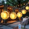 echosari Catena luminosa a LED per esterni, a energia solare, 10 m, 25 + 2 G40, illuminazione da giardino con telecomando, 3 timer, per auto, on/off, impermeabile, per terrazza, matrimonio, balcone