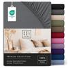 VEL VET HOME VelvetHome Lenzuolo con Angoli Singolo 90x200 cm, 100% Cotone Pettinato, Jersey per Materassi fino a 25 cm, OEKO-TEX, Elastico, Traspirante, Morbido, Grigio Scuro