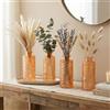 levandeo Set di 4 vasi arancioni, in vetro, altezza 14 cm, decorazione primaverile e vaso per fiori, vaso decorativo, vaso per fiori secchi